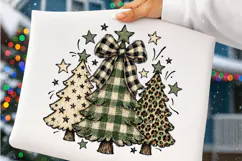 Leopard Buffalo Plaid Christmas Trees PNG | Rustic Christmas Product Image 5