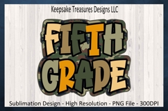 Camo Back to School, Fifth Grade, unisex T-Shirt Design Product Image 4