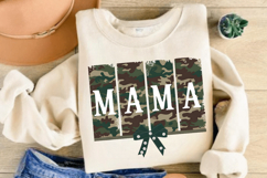 Camo Mama with Bow PNG, Mama Coquette PNG, Mama PNG Product Image 2