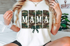 Camo Mama with Bow PNG, Mama Coquette PNG, Mama PNG Product Image 3