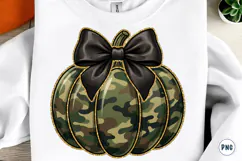 Camo Pumpkin Glitter Png, Preppy Pumpkin Png Product Image 1