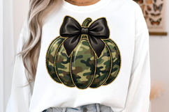 Camo Pumpkin Glitter Png, Preppy Pumpkin Png Product Image 2
