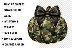 Camo Pumpkin Glitter Png, Preppy Pumpkin Png Product Image 3