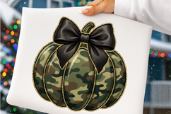 Camo Pumpkin Glitter Png, Preppy Pumpkin Png Product Image 4