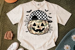 Camo Pumpkin with Checkerboard Hat PNG,Halloween Design Product Image 2
