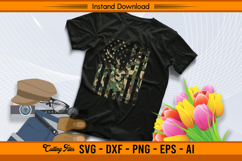 Camo Deer Flag SVG Design for Patriotic Hunters Product Image 2