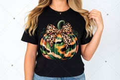 Camouflage Pumpkin PNG, Pumpkin Coquette Bow PNG, Pumpkin Product Image 3