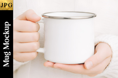 Cozy Enamel Mug Coffee Design