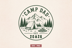 Camp Dad Est 2026 SVG, First Fathers Day Trendy PNG Design Product Image 1