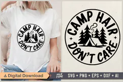 Camp Hair Don't Care SVG File | Camping SVG | Outdoor Design Product Image 1