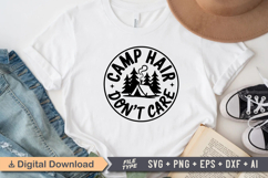 Camp Hair Don&#039;t Care SVG File | Camping SVG | Outdoor Design Product Image 2