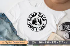 Camp Hair Don't Care SVG File | Camping SVG | Outdoor Design Product Image 2
