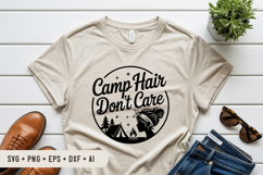 Camp Hair Don&#039;t Care SVG File | Camping Round Sign SVG Product Image 3