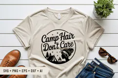 Camp Hair Don't Care SVG File | Camping Round Sign SVG Product Image 3