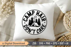 Camp Hair Don't Care SVG File | Camping SVG | Outdoor Design Product Image 4