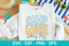 Camp More Worry Less SVG - Retro Summer Design Product Image 1