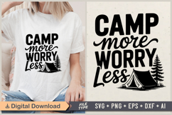 Camp More Worry Less SVG File | Camping SVG | Outdoor Design Product Image 1