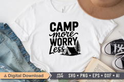 Camp More Worry Less SVG File | Camping SVG | Outdoor Design Product Image 2