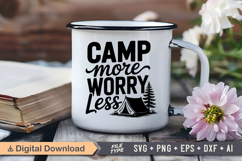 Camp More Worry Less SVG File | Camping SVG | Outdoor Design Product Image 3