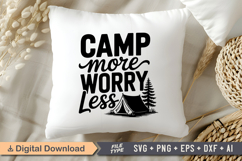 Camp More Worry Less SVG File | Camping SVG | Outdoor Design Product Image 4