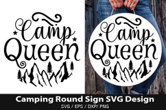 Camp queen SVG - Camping Round Sign Design Product Image 1