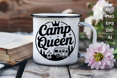 Camp Queen SVG File | Camping Round Sign SVG Product Image 4
