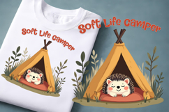 Cute Camping Animals Clipart PNG | Funny Camp Quotes PNG Product Image 1