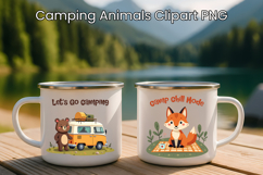 Cute Camping Animals Clipart PNG | Funny Camp Quotes PNG Product Image 1