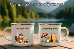 Cute Camping Animals Clipart PNG | Funny Camp Quotes PNG Product Image 1
