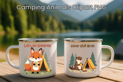 Cute Camping Animals Clipart PNG | Funny Camp Quotes PNG Product Image 1