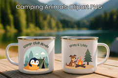 Cute Camping Animals Clipart PNG | Funny Camp Quotes PNG Product Image 1