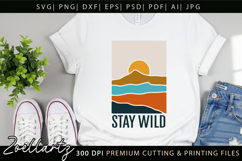 Stay Wild SVG Boho Camping Mountain Landscape Camper T-shirt Product Image 2