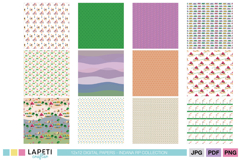 Digital camping scrapbook paper collection with family travel inspired printable backgrounds for scrapbook albums
