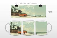 Campervan at the Beach Mug Wrap PNG