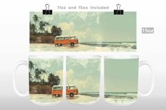 Campervan at the Beach Mug Wrap PNG