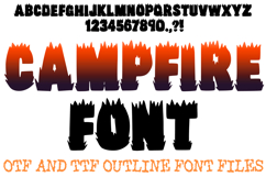 Campfire Alphabet Lettering Font Flames Fire ABC OTF  by Squeeb Creative