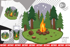Forest Campfire Clipart Product Image 1