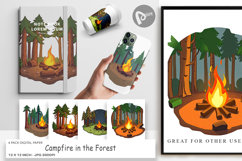 Digital Paper Forest Campfire Product Image 1