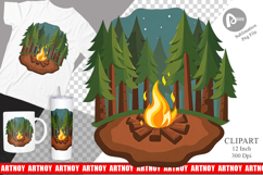 Forest Campfire Clipart Product Image 1