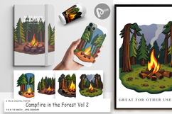 Digital Paper Forest Campfire Product Image 1