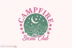 Campfire Social Club, Camping Summer SVG T-shirt Design Product Image 1