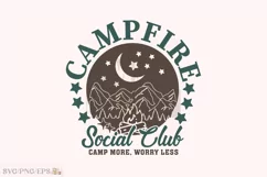 Summer Campfire Social Club, Camping PNG T-shirt Desing Product Image 1