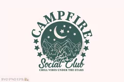 Campfire Social Club SVG, Camping Summer PNG T-shirt Design Product Image 1