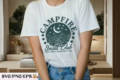 Campfire Social Club SVG, Camping Summer PNG T-shirt Design Product Image 3