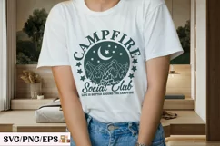 Campfire Social Club SVG, Camping Summer PNG T-shirt Design Product Image 3