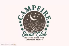 Campfire Social Club SVG, Camping Summer PNG T-shirt Design Product Image 1