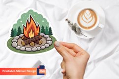 Campfire Sticker, Camping Adventure Sticker, Campfire Art Product Image 1