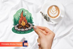 Campfire Sticker, Camping Adventure Sticker, Campfire Art Product Image 1