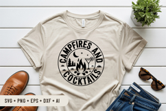 Campfires And Cocktails SVG File | Camping Round Sign SVG Product Image 3