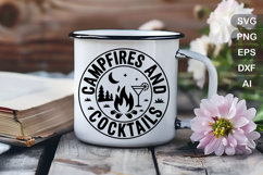 Campfires And Cocktails SVG File | Camping Round Sign SVG Product Image 4